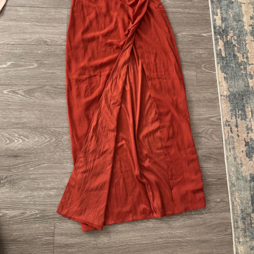 Lulu's Vibrant Rust Dress - Picture 2 of 4